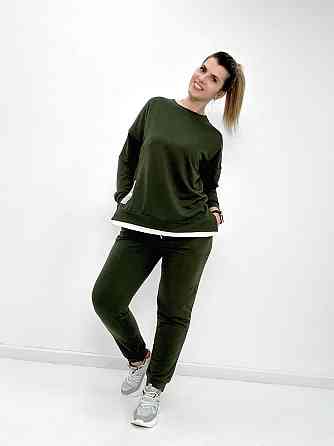 Трикотажний костюм-двійка "Spring" оптом | Батал | Розпродаж моделі Хакі, 50-52 Київ