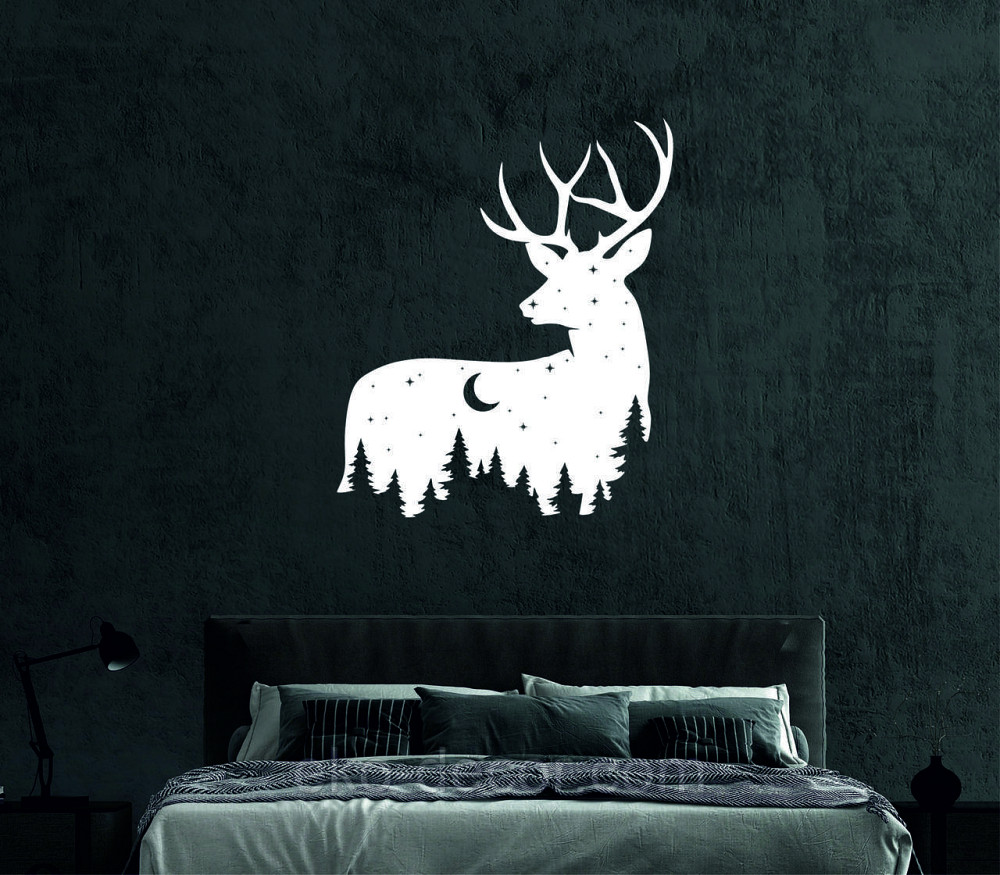 Декоративное настенное Панно «Новогодний олень» Декор на стену 50*42 см, Белый Киев - изображение 3