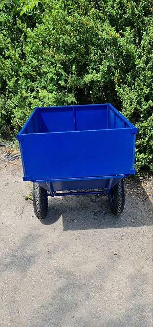 Тачка строительная с бортом Garden joys 390 Синий Тачка строительная 2 колеса Тачка ручная двухколесная Белая Церковь - изображение 1