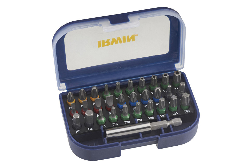 Набір біт Mix 25 мм у пластиковому кейсі з тримачем 31 шт, Irwin Одеса - фото 1