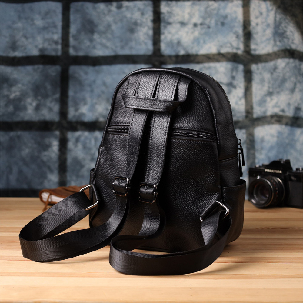 Жіночий рюкзак з натуральної шкіри Vintage 23062 Чорний Київ - фото 10