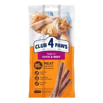 Лакомство для котов Club 4 Paws Мясная палочка с уткой и говядиной 3х5 г (4820269144651) Винница