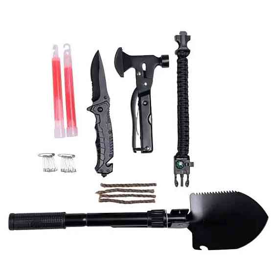 Туристичний набір інструментів для виживання 21х15х12 см похідний набір з аптечкою і лопатою Lugi HP-D-5 Київ