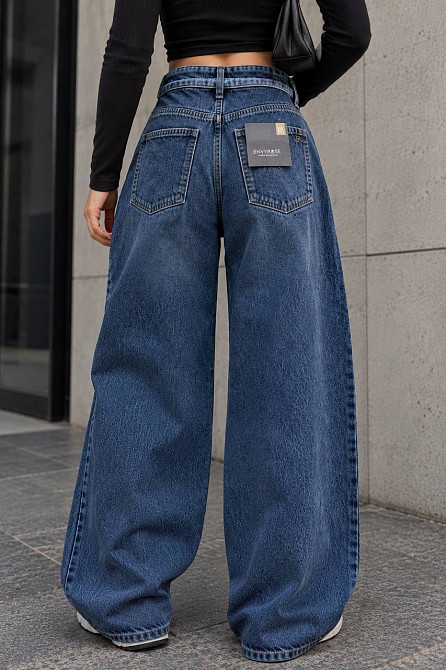 Джинсы женские Envy Rose 5690-1 baggy оверсайз широкие с отвернутым поясом синие, синий, 26, 26, 75 см, 105 см Киев - изображение 3