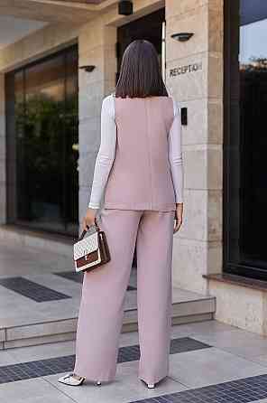 Жіночий брючний костюм з жилетом "Rakel" | Батал Бежевий, 50-52 Київ