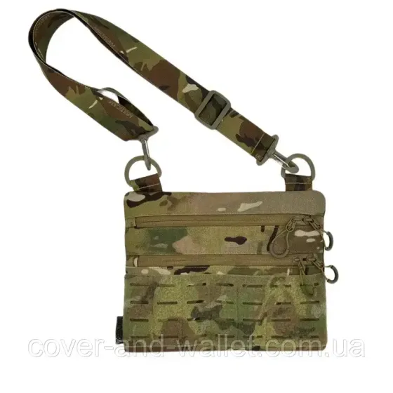 Тонкая тактическая сумка из прочной ткани Squadron в цвете Multicam с велкро Киев