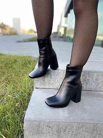 SANTINI Черевики жіночі SANTINI чорні натуральна шкіра висота 14см каблук 8см (01245-11) Коломыя