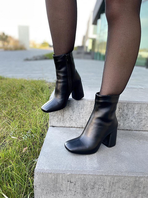 SANTINI Черевики жіночі SANTINI чорні натуральна шкіра висота 14см каблук 8см (01245-11) Коломыя - изображение 4