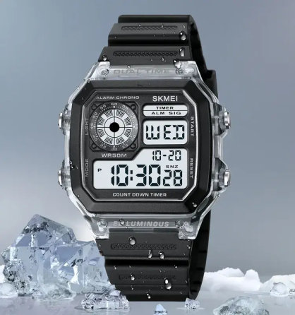 Чоловічий наручний спортивний годинник Skmei 1998 (Чорний з білим) Київ