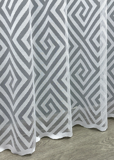 Тюль VR-Textil 1591т Ромб Меандр Жаккард Белый 400х270 см (42-1359) Киев - изображение 7