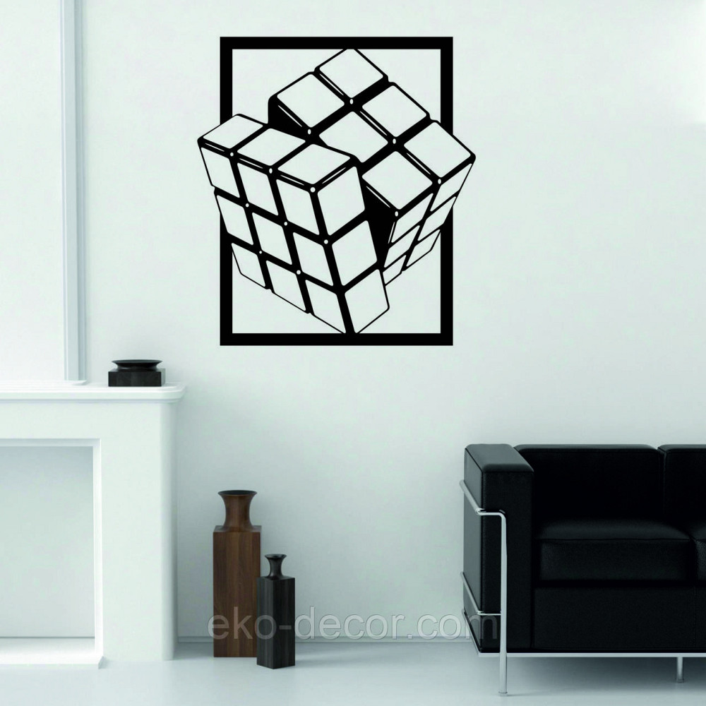 Декоративное настенное Панно «Куб» Декор на стену Чорний, 90*81 см Киев - изображение 1