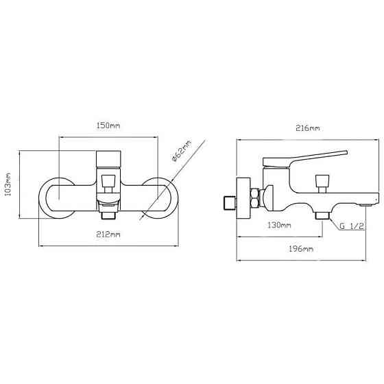 Змішувач для ванни Qtap Slavonice QTSLA259BLM45918 Black Matt чорний Київ