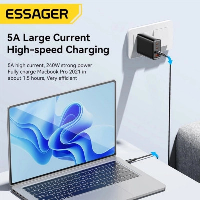 Дата кабель USB-C to USB-C 1.0m 240W Essager (EXCTT3-CG0G-P) Вінниця - фото 9