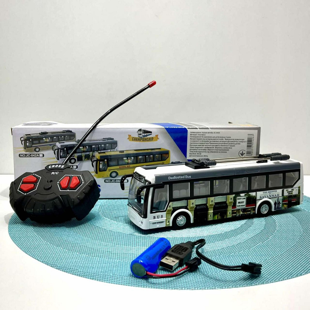 Тролейбус на радіокеруванні 21 см Білий (JC-043A) Чернигов - изображение 5
