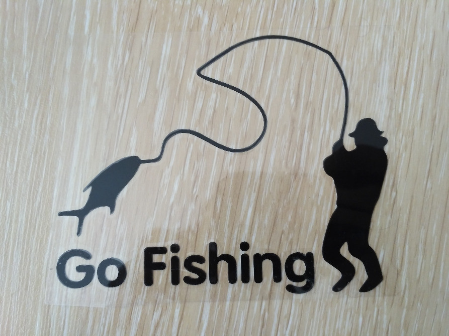 Наклейка На рибалку Чорна Тюнінг авто Київ - фото 1