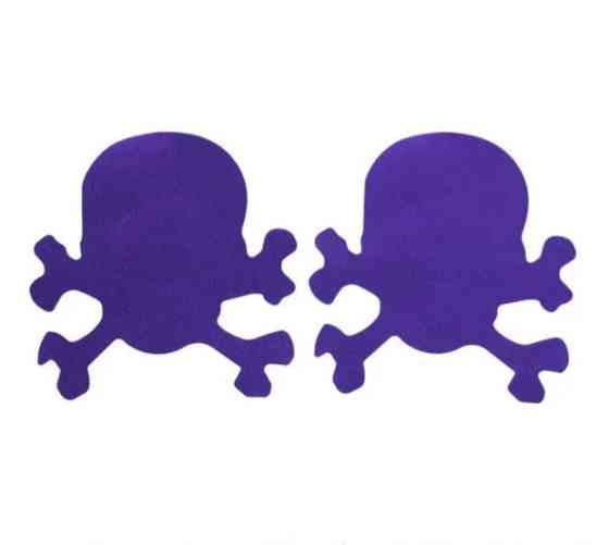 Наклейки на груди Черепа 8 на 8 см фіолетовий Київ