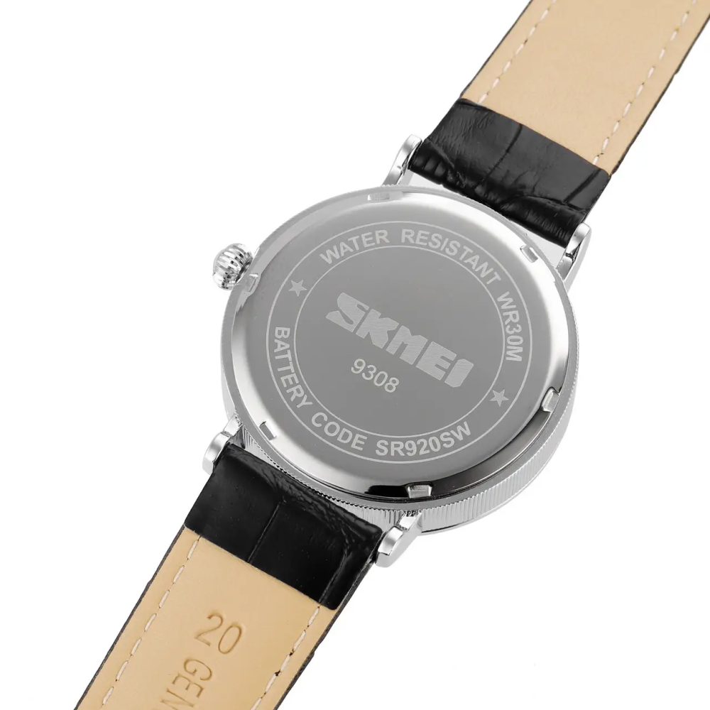 Часы классические мужские Skmei 9308 (Черные с черным циферблатом) Винница - изображение 7