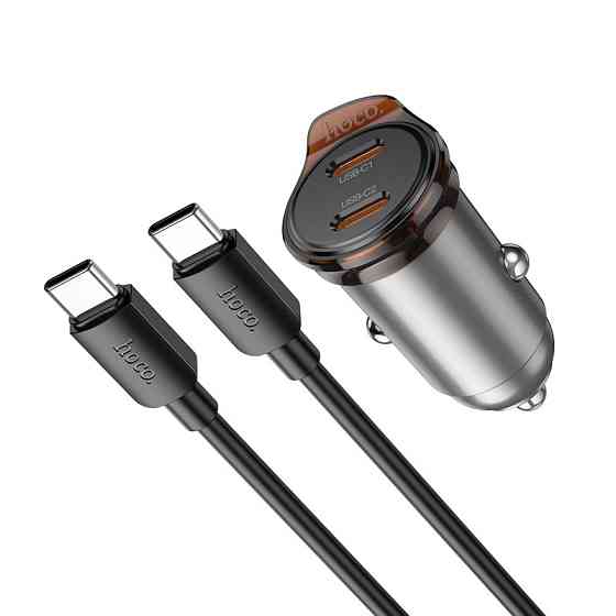 Автомобільний зарядний пристрій HOCO NZ16B Rigorous PD45W(2C) car charger set(C to C) metal grey Одеса