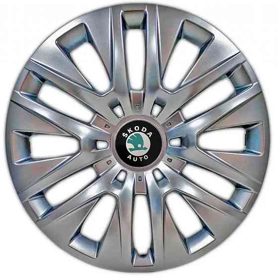 Автомобильные модельные колпаки R16 Skoda (зелена) 429 4шт, SJS, серебряные Киев