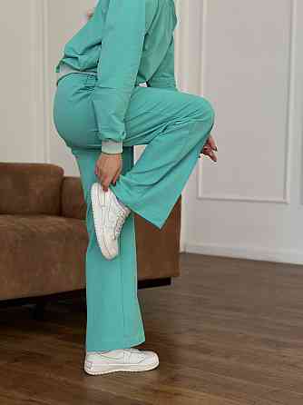 Женский спортивный костюм с широкими штанами Бирюзовый M/L Харьков