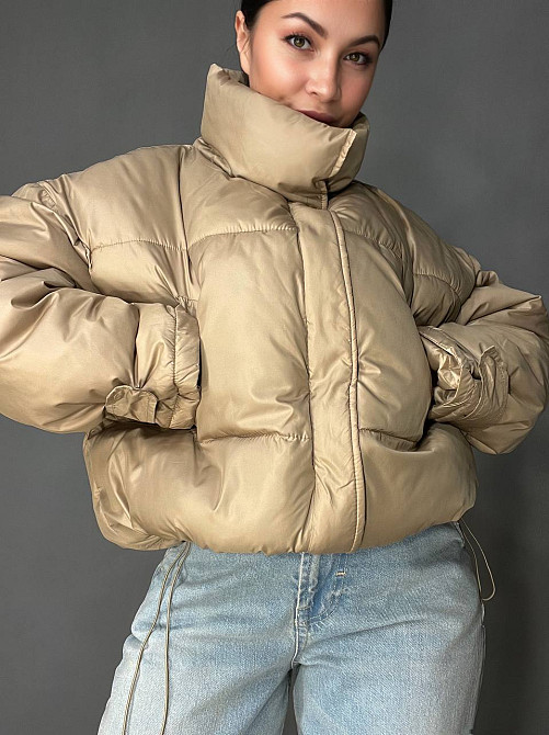 Куртка женская RUIXI 8811 деми легкая воротник стойка с сумочкой широка оверсайз свободный крой, карамель, 48 Киев - изображение 11