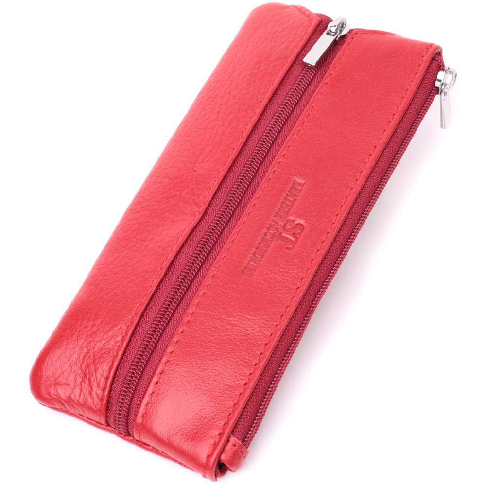 Шкіряна ключниця на блискавці, червона (ST Leather) Київ - фото 10