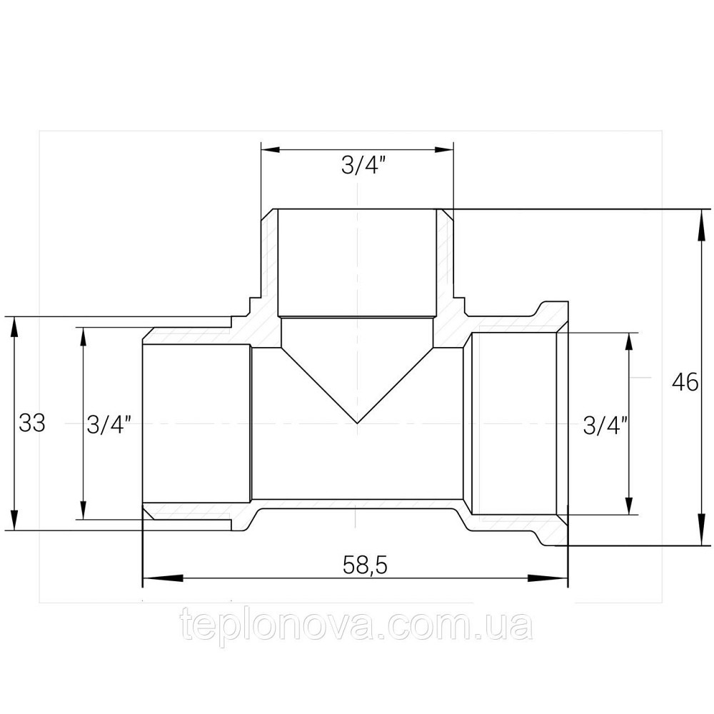 Трійник 3/4| ВН нікельований NT445S OPTIMUM Чернівці - фото 2
