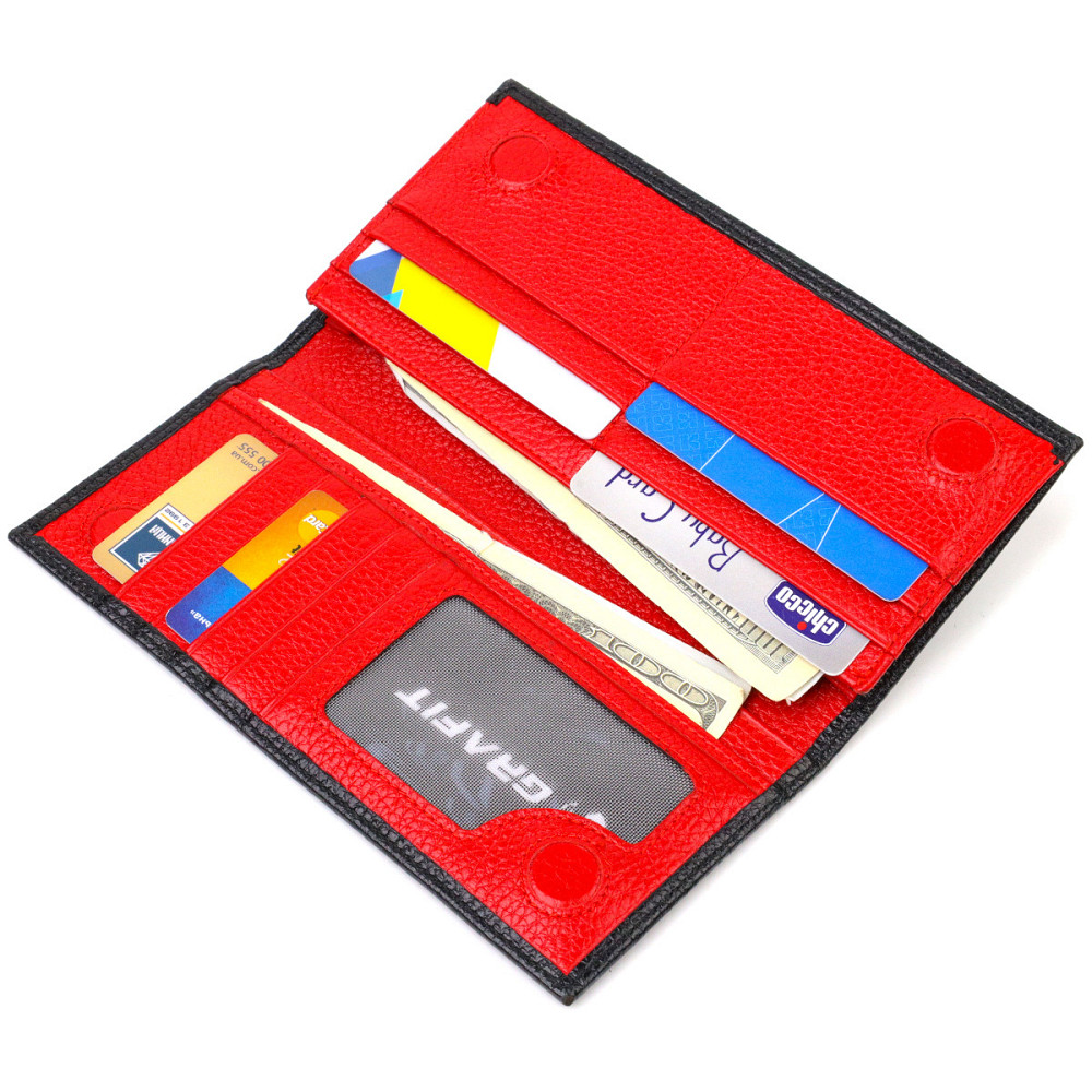 Вертикальний гаманець унісекс із натуральної шкіри CANPELLINI 21897 Чорний Київ - фото 7