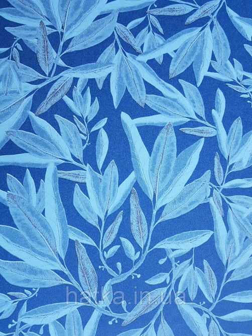 Обои флизелиновые Decoprint Elisir EL21034 листья ветки голубые серые коричневые на темно синем фоне Киев - изображение 1