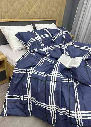 Комплект постельного белья, Decorator Kelso Евро 200х215 синий с белым (88-019) Киев