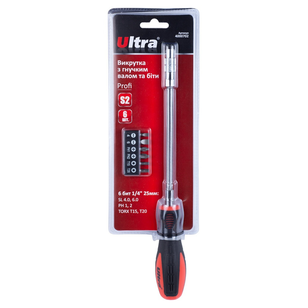 Отвертка с гибким валом + биты 6шт S2 Profi ULTRA (4000702) Киев - изображение 4