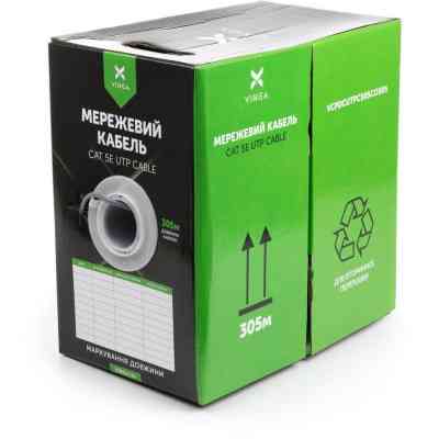 Кабель сетевой Vinga UTP 305м cat.5e Copper 4 pairs 0.5мм мідь (VCPDCUTPC505CO305) Винница