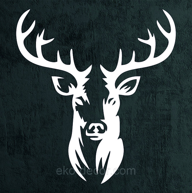 Декоративное настенное Панно «Олень» Декор на стену 50*46 см, Белый Киев - изображение 4