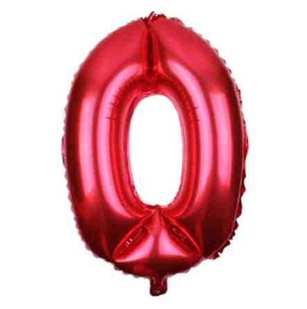 Шарик цифра 0 фольгированная 32 дюйма красный Киев