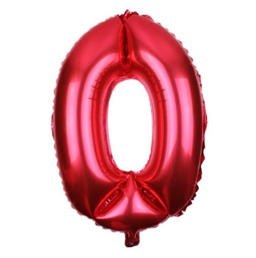 Шарик цифра 0 фольгированная 32 дюйма красный Киев - изображение 1