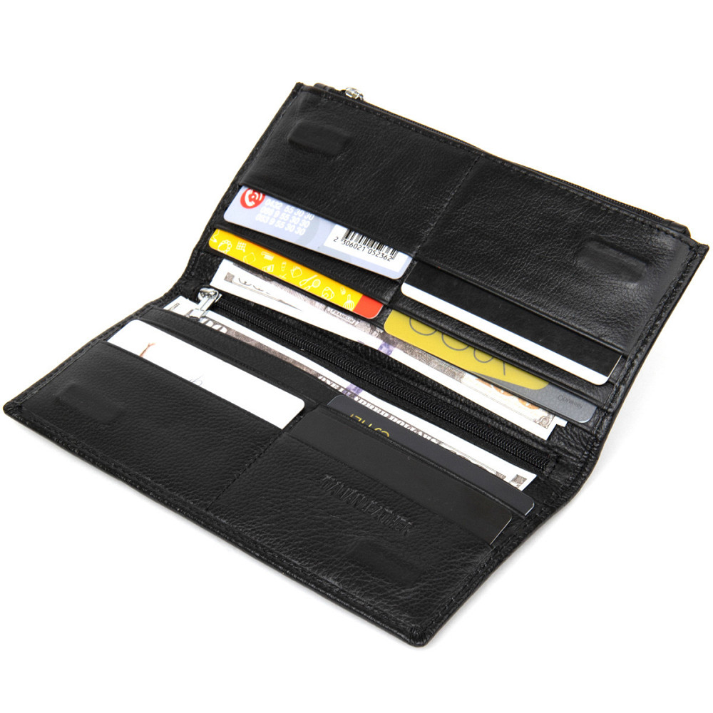 Практичный женский кожаный кошелек ST Leather 19378 Черный Киев - изображение 5