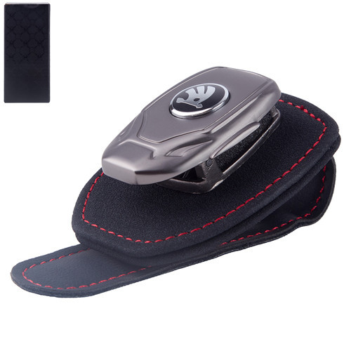 Кожаный держатель-зажим для очков SKODA Харьков - изображение 1