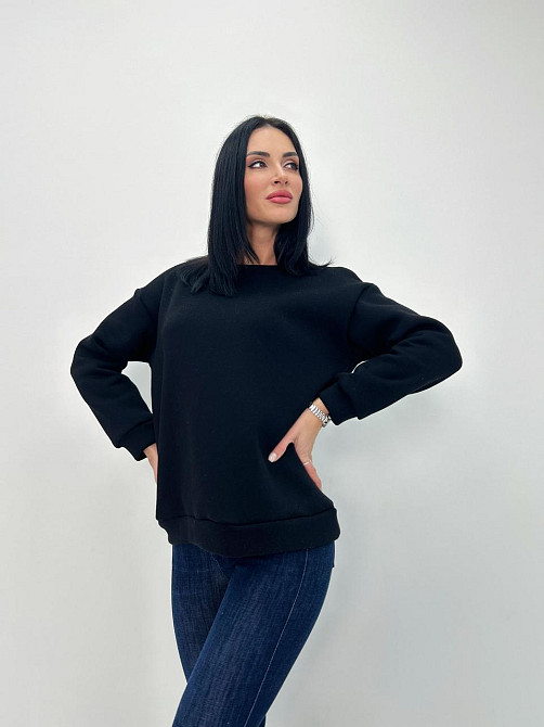 Жіночий теплий батник "Wear" Турція оптом | Батал Чорний, 50-52 Київ - фото 2