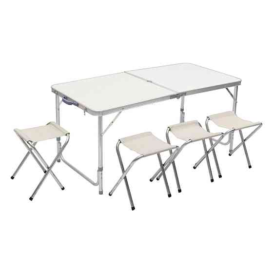 Стіл і 4 стільці для пікніка набір туристичних алюмінієвих складних алюмінієвих меблів для кемпінгу 8812-4 Коломия