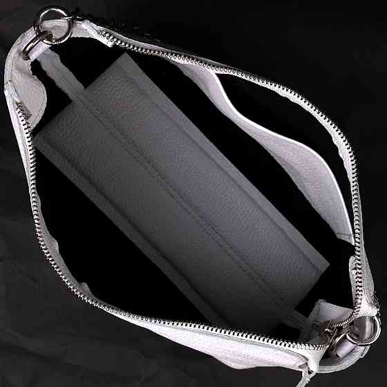 Містка жіноча сумка з натуральної шкіри GRANDE PELLE 11654 Біла Київ