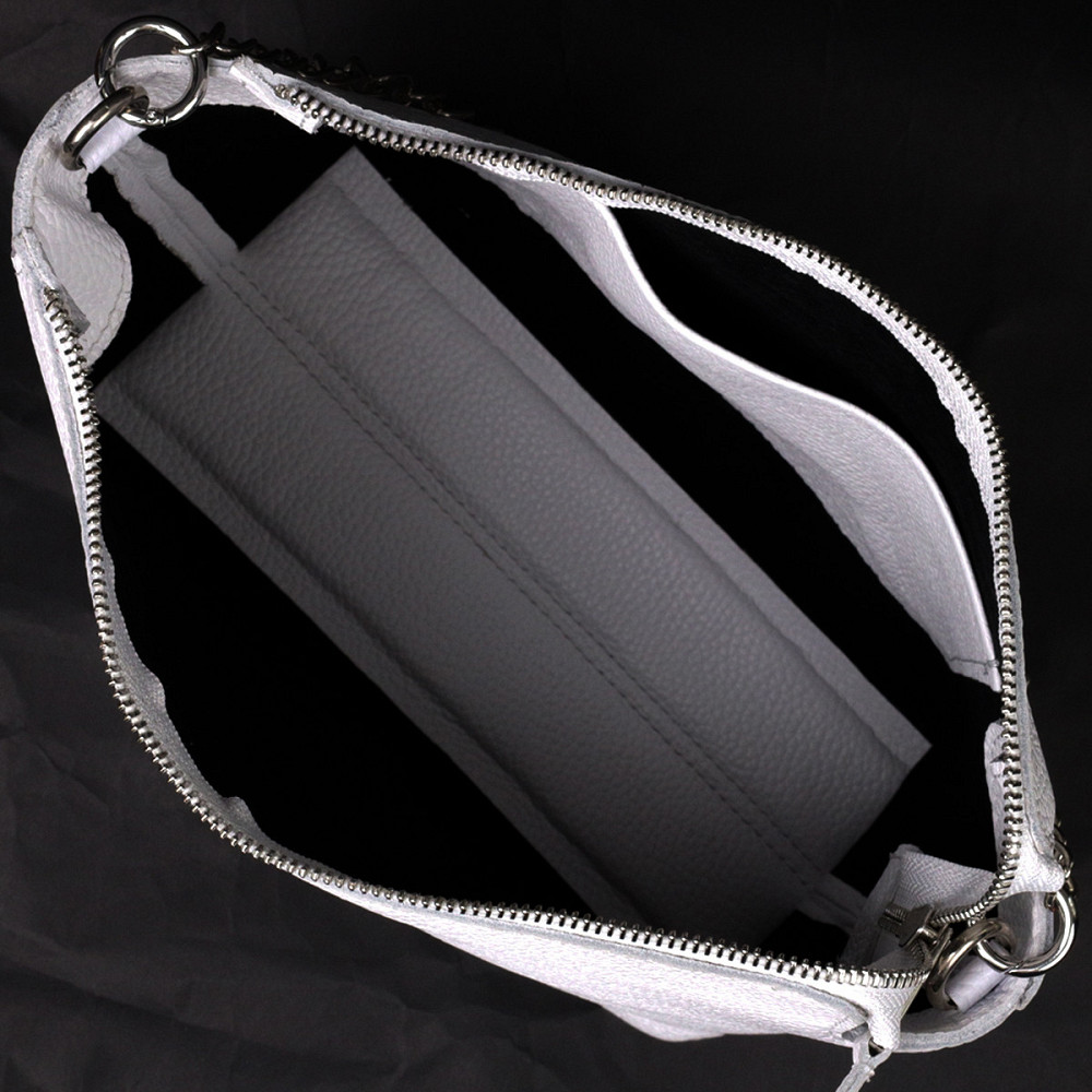 Містка жіноча сумка з натуральної шкіри GRANDE PELLE 11654 Біла Київ - фото 3