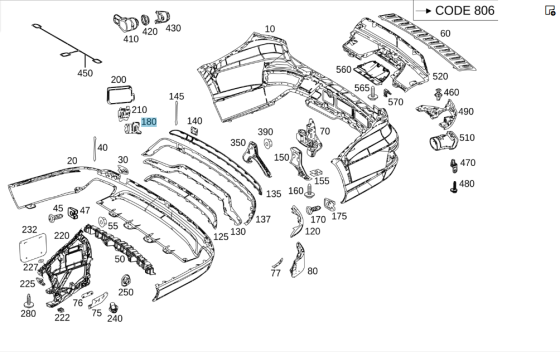 Mercedes-Benz  A1668840215 Кронштейн радара в задньому бампері зліва GL/GLS X166 Одеса