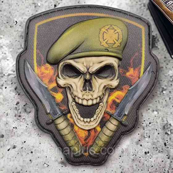 Череп в берете Сухопутные войска объемный шеврон / патч Киев