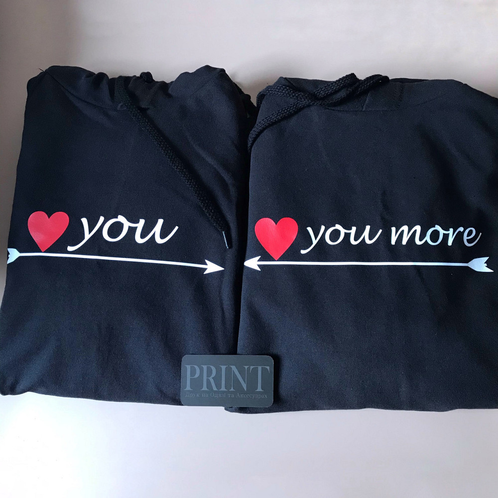 Парні толстовки з капюшоном і кишенькою для хлопця та дівчини YOU/YOU MORE Чернівці - фото 1