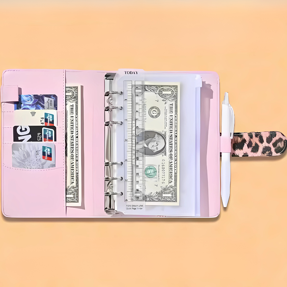 Блокнот-планер для финансов формат А6,планер бюджета и хранения денег,органайзер леопардовый с розовым Каменец-Подольский - изображение 3