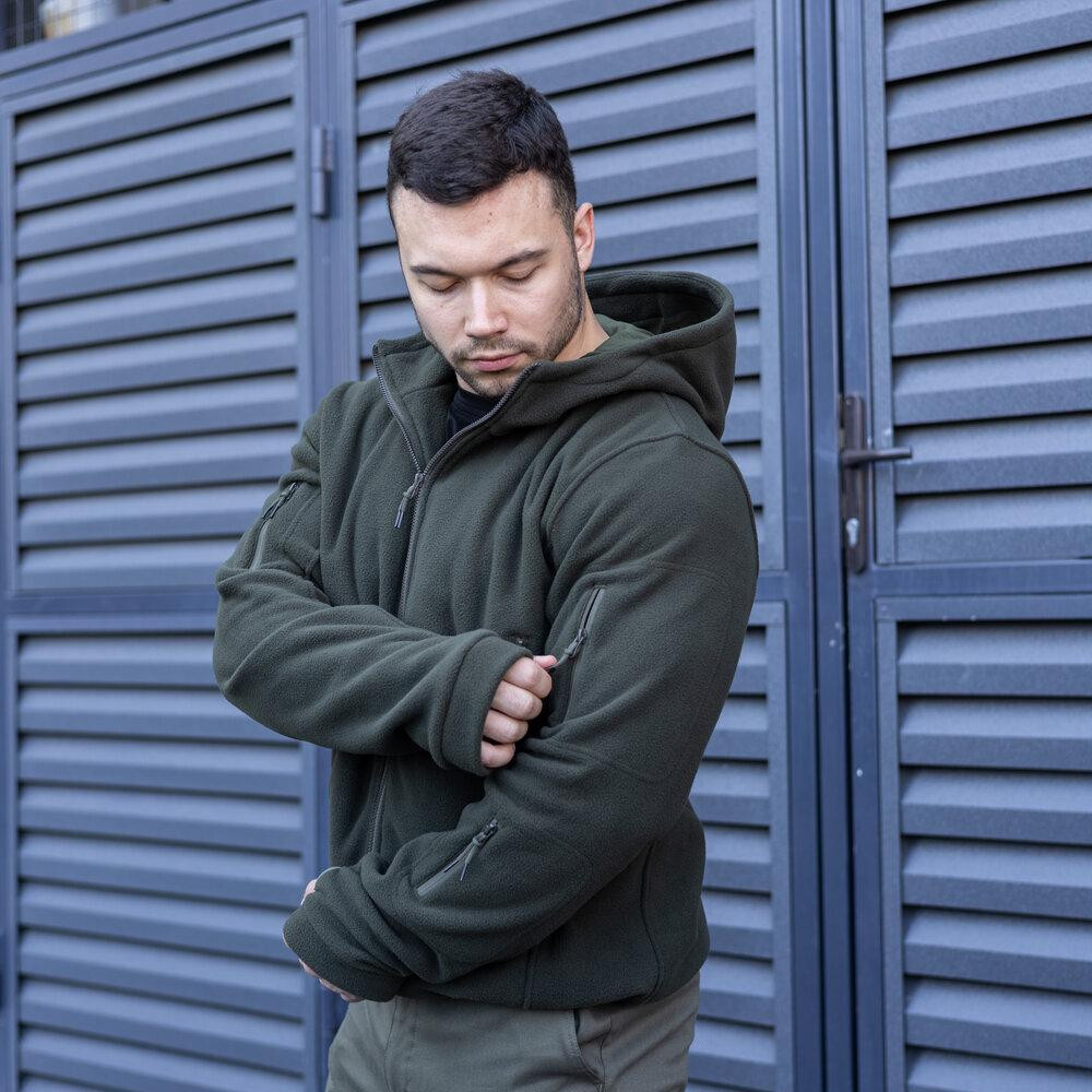 Чоловіча толстовка флісова на блискавці Pobedov Explorer хакі Київ - фото 6