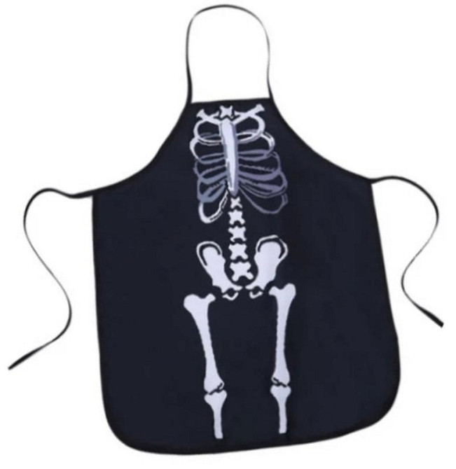 Фартук с приколом Скелет 73 на 57 см черно-белый Киев - изображение 1