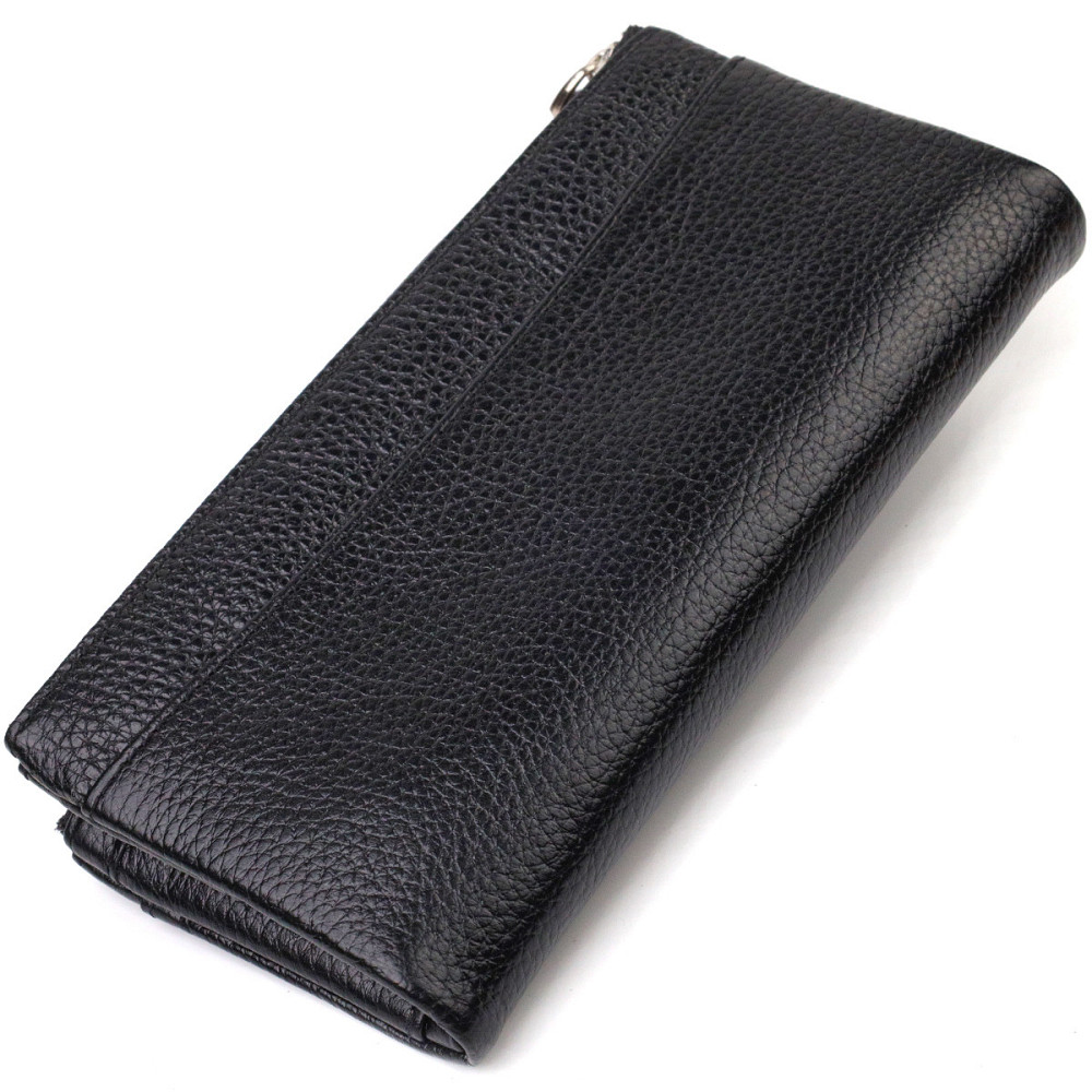 Класичний жіночий гаманець із зручним функціоналом із натуральної шкіри CANPELLINI 21717 Чорний Київ - фото 9