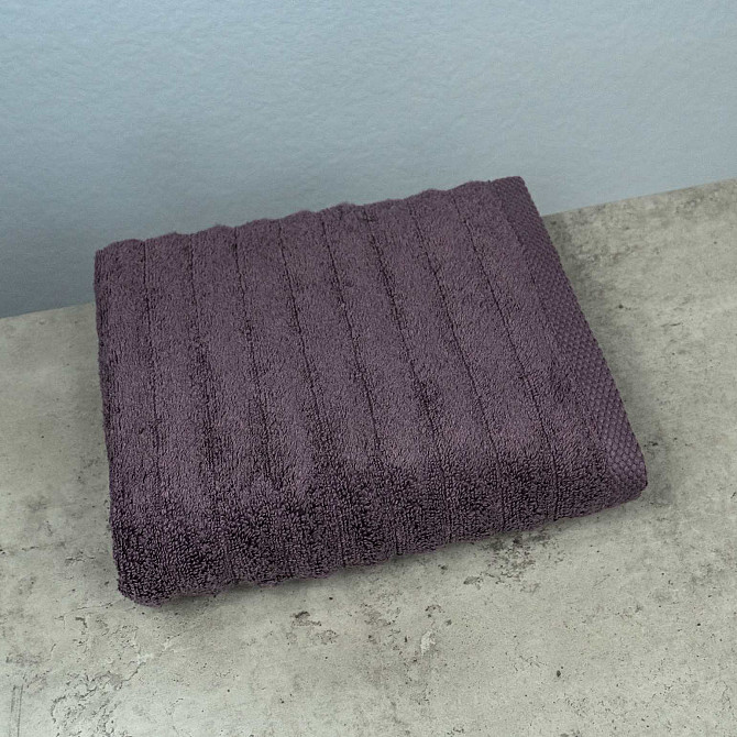 Набір махрових рушників Зеро Твіст 3шт GM Textile 40x70см, 50x90см, 70x140см 550г/м2 (Виноградний) Суми - фото 2