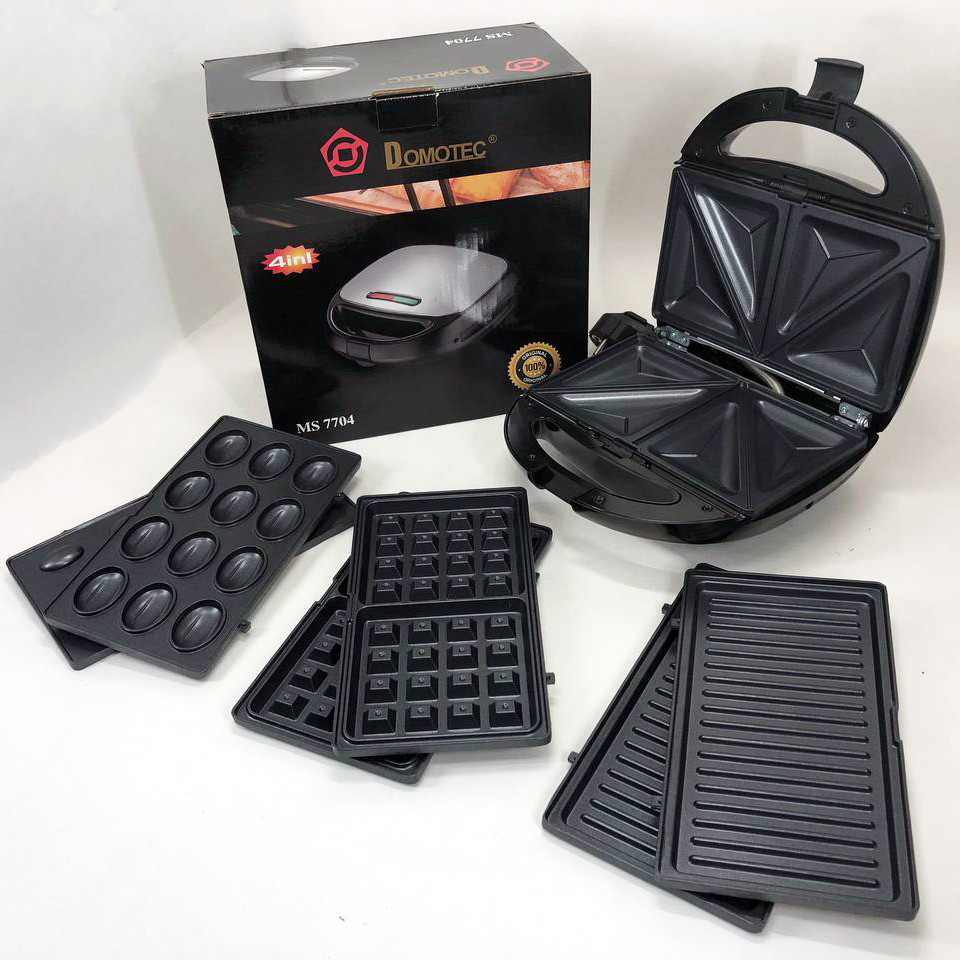 Мультимейкер орешница Domotec MS-7704 1000 W, Гриль с ребристой плитой, Контактный гриль для шашлыков NG-63 Львов - изображение 14